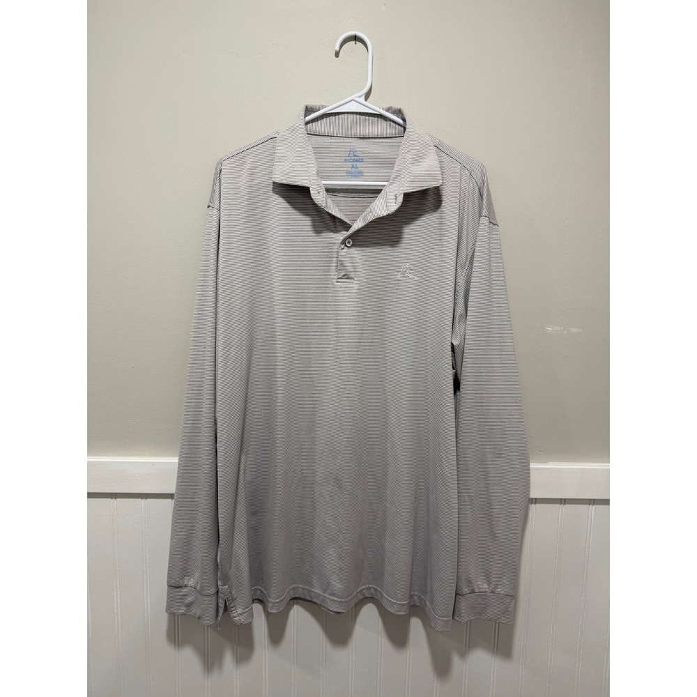 Rhoback Long Sleeve Performance Polo Stripes Outdoor Athletic Men Size XL